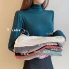 Mock-neck Long-sleeve T-shirt In 9 Colors