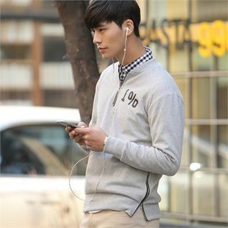 Zip-front Lettering Sweatshirt