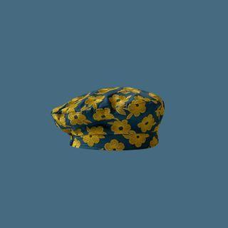 Floral Print Beret Hat