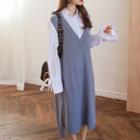 Sleeveless V-neck Long Knit Dress