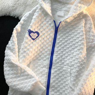 Textured Zipped Hoodie