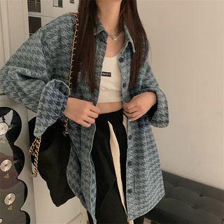 Denim Houndstooth Shirt Houndstooth - Denim Blue - One Size