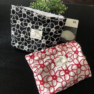 Flower Embroidered Pouch