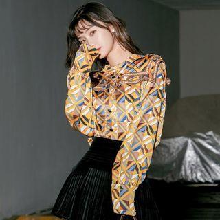 Collared Patterned Blouse