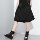 Asymmetric Knee-length Shorts Black - One Size