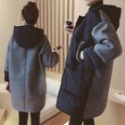 Hooded Padded Snap Button Coat