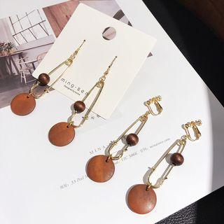 Wood Drop Earring / Clip-on Earring