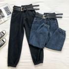 High-waist Cropped Jogger Jeans