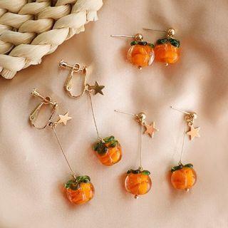 Persimmon Drop Earring / Clip-on Earring