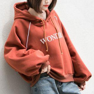 Lettering Hoodie Brick Red - M