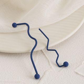 Geometric Stud Earrings Blue - One Size