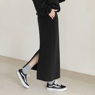 Fleece-lined Maxi Sweat Skirt