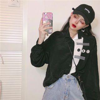 Color Block Shirt Black - One Size