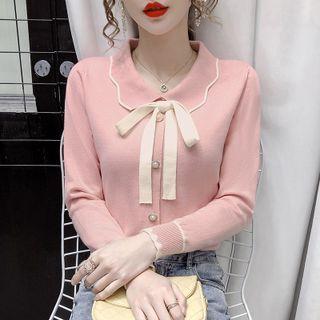 Collared Bow Cardigan
