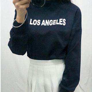 Lettering High-neck Sweatshirt