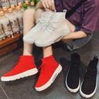 Knitted Fabric High-top Sneakers