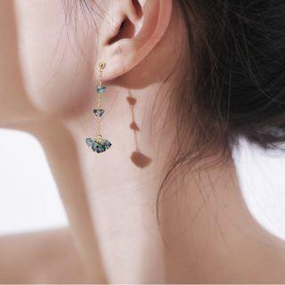 925 Sterling Silver Faux Crystal Dangle Earring 1 Pair - S925 Silver - As Shown In Figure - One Size