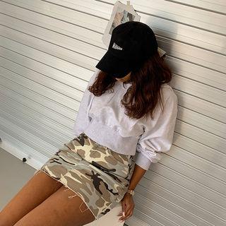 Open-placket Hooded Cropped Top