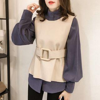 Set: Shirt + Belt-waist Vest