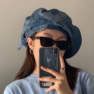 Print Denim Beret