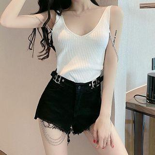 V-neck Chain Knit Tank Top