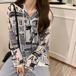 Printed Mesh Hoodie