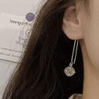Rhinestone Clover Dangle Earring E1639 - 1 Pair - Gold - One Size