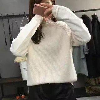 Applique Turtleneck Sweater