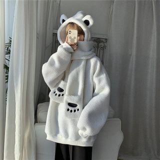 Bear Themed Fleece Hoodie