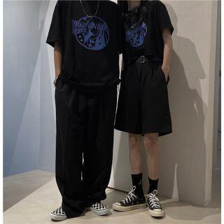 Elbow-sleeve Print Cropped T-shirt (various Designs)