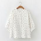 3/4-sleeve Floral Print Top Multicolor Floral - White - One Size