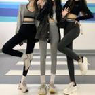 High Waist Contrast Line Plain Legging
