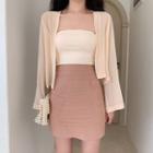 Tube Top / Mini Fitted Skirt / Light Jacket