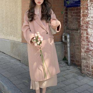 Single-button Midi Coat Pink - One Size