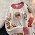 Hamburger Embroidered Sweater