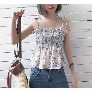 Printed Frilled Camisole Top