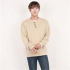 Buttoned-neck Loose-fit Sweatshirt