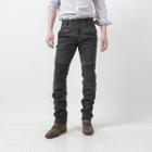 Rib-knee Straight-cut Jeans