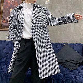 Gingham Buttoned Coat