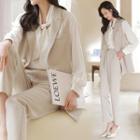 Set: Blouse + Oversized Vest + Dress Pants