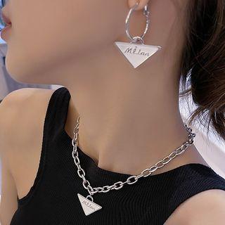 Lettering Drop Earring / Chain Choker