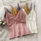 Cross-strap Knit Camisole Top In 6 Colors