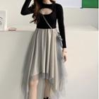 Sheer Midi Skirt Black - One Size