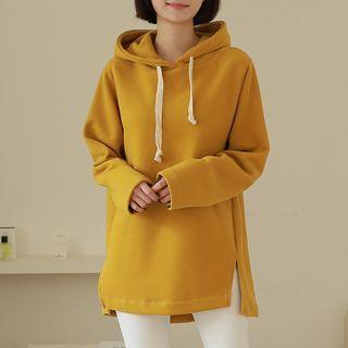 Slit-side Fleece-lined Vivid Hoodie