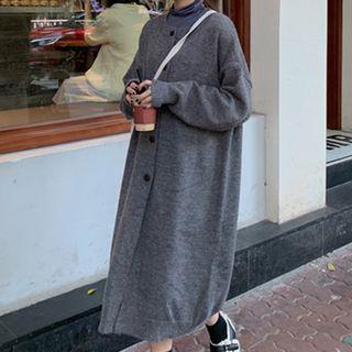 Knitted Loose-fit Crew-neck Midi Dress