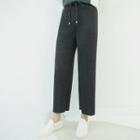 Drawcord-waist Rib Knit Pants