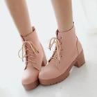 Lace-up Block Heel Oxford Shoes
