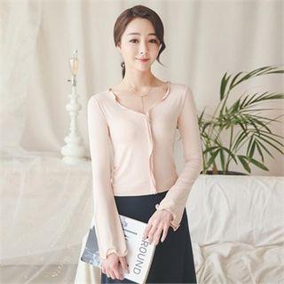 Frill-trim Slim-fit Top