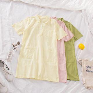 Short-sleeve Plain Mini Polo Dress