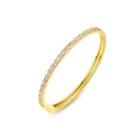 Simple Temperament Plated Gold Geometric Thin Bracelet With Cubic Zirconia Golden - One Size